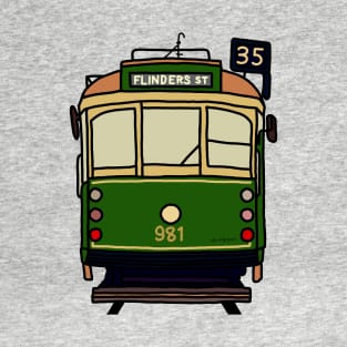 Melbourne Tram - No.35 to Flinders Street T-Shirt